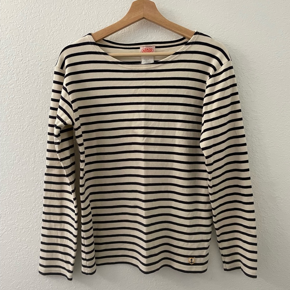 Armor Lux Breton Striped Boat Neck LS Shirt (S)